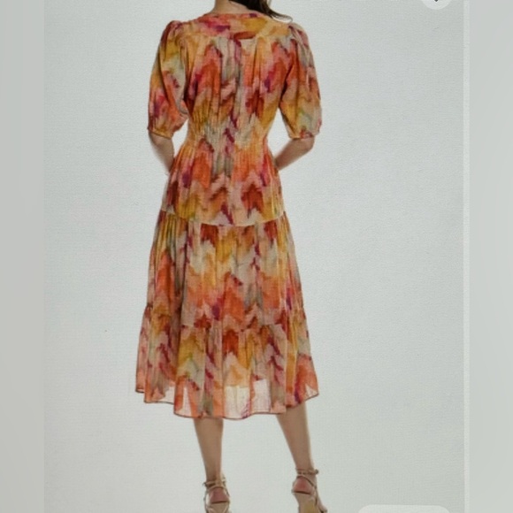 Ba&sh Anissa Chevron Midi Dress size S - Picture 7 of 15